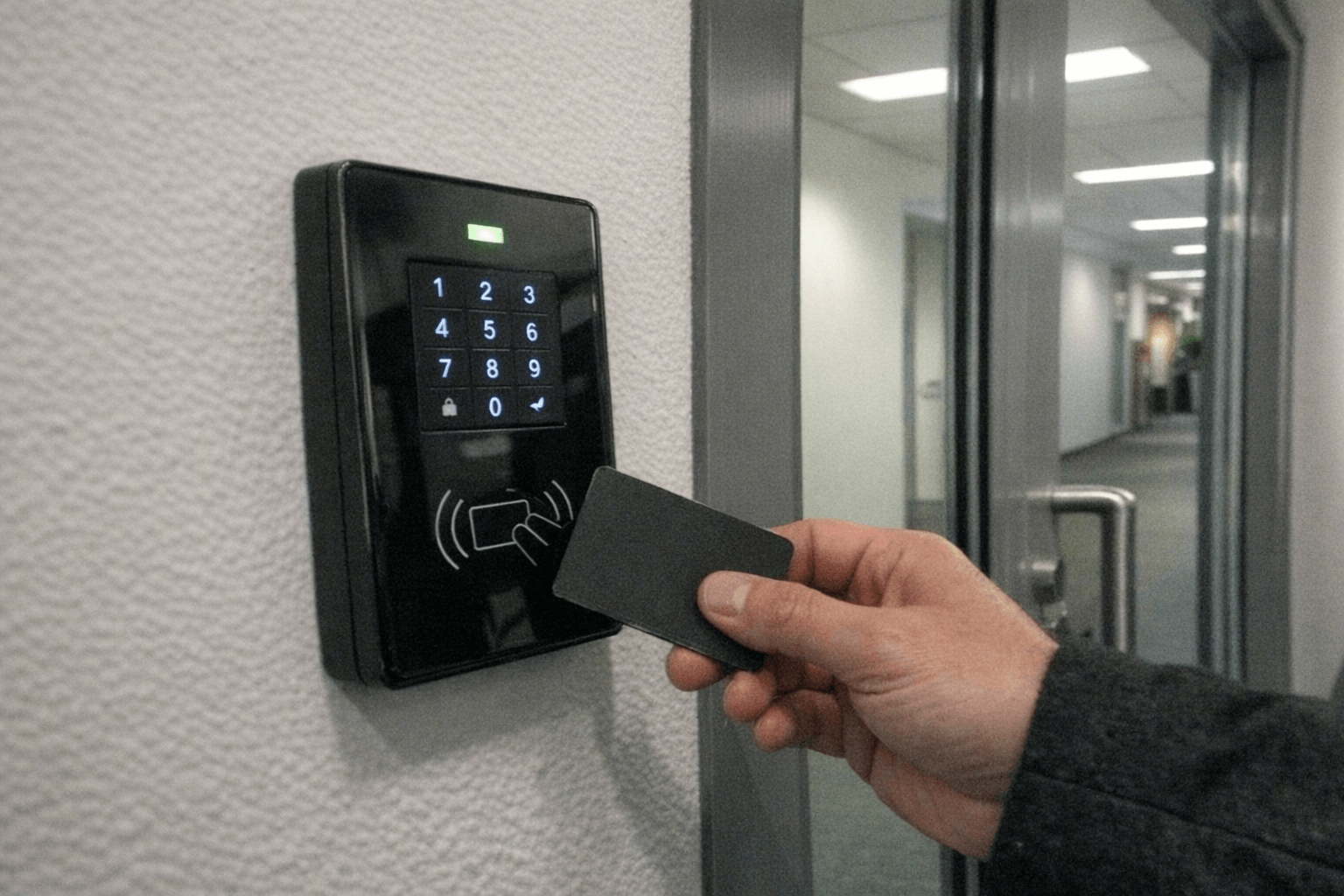 Komplexes Zutrittssystem in einem Gewerbeobjekt